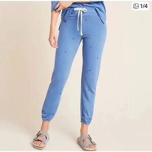 Sundry Jogger Sweatpants - Light Blue - Stars Hearts - Size L - Anthropologie